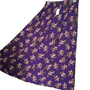 NWT! Purple Floral Maxi Skirt